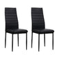 Dining Chairs Set of 4 Leather Channel Tufted Black - Furniture > Dining > Dining Set