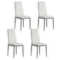 Dining Chairs Set of 4 Leather Channel Tufted White