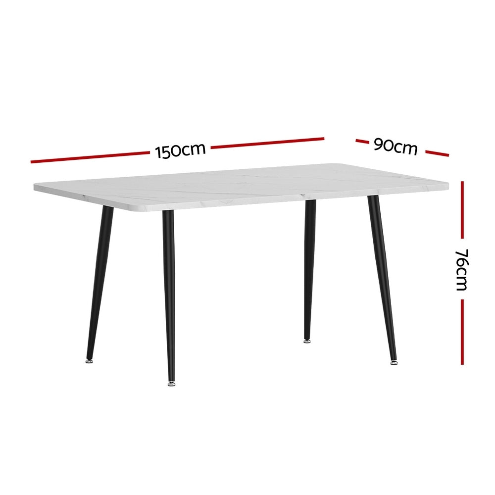 1.5M Artiss Dining Table Marble Effect - Furniture > Dining > Dining Tables