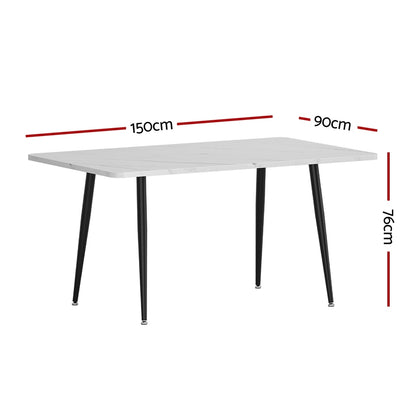 1.5M Artiss Dining Table Marble Effect - Furniture > Dining > Dining Tables