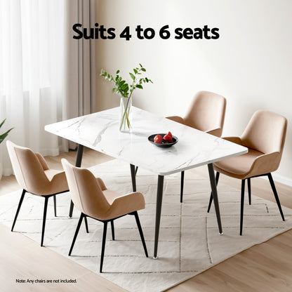 1.5M Artiss Dining Table Marble Effect - Furniture > Dining > Dining Tables