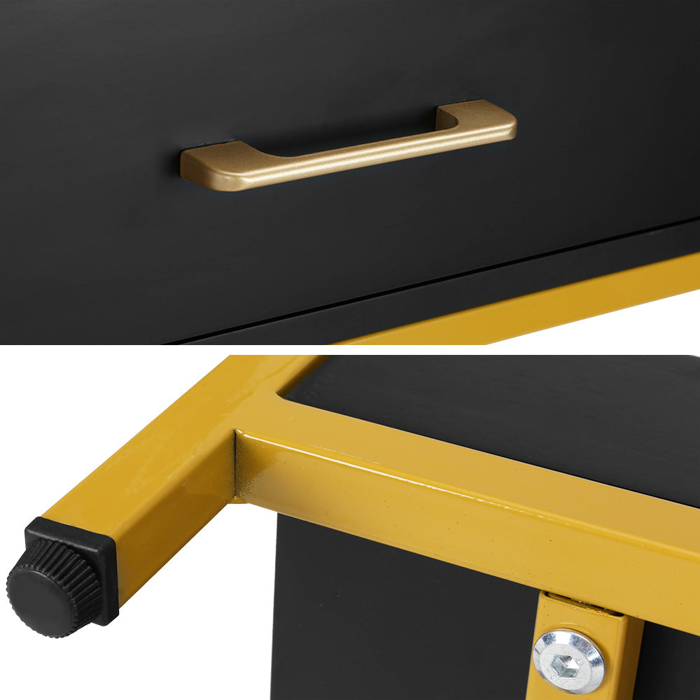 Artiss Bedside Table Drawers Side Table Shelf Storage Nightstand Black MASON Furniture > Bedroom > Bedside Tables