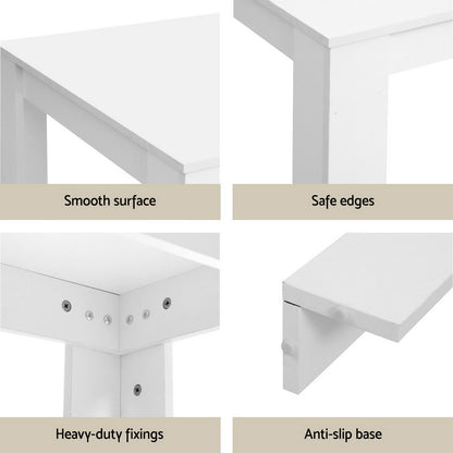 1 Artiss Dining Table and 4 Chairs Set White Wood - Furniture > Dining > Dining Set
