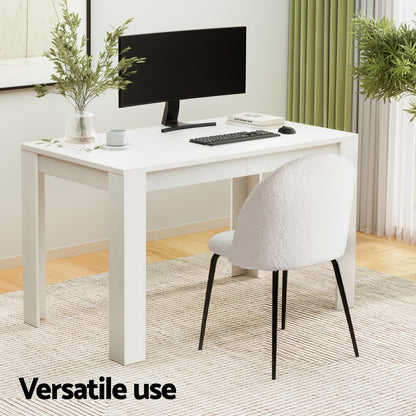 1 Artiss Dining Table and 4 Chairs Set White Sherpa - Furniture > Dining > Dining Set