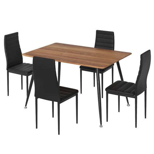 1 Artiss Dining Table and 4 Chairs Set Rectangle Metal - Furniture > Dining > Dining Set