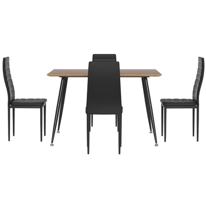 1 Artiss Dining Table and 4 Chairs Set Rectangle Metal - Furniture > Dining > Dining Set