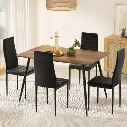 1 Artiss Dining Table and 4 Chairs Set Rectangle Metal - Furniture > Dining > Dining Set