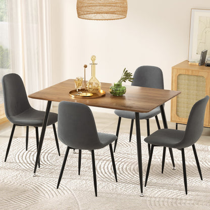 1 Artiss Dining Table and 4 Chairs Set Grey Metal - Furniture > Dining > Dining Set