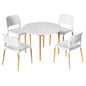1 Artiss Dining Table and 4 Chairs Set White Wood Furniture > Dining > Dining Set