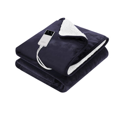 Giselle Electric Throw Rug Heated Blanket Fleece Charcoal - Home & Garden > Bedding > Blankets & Throws