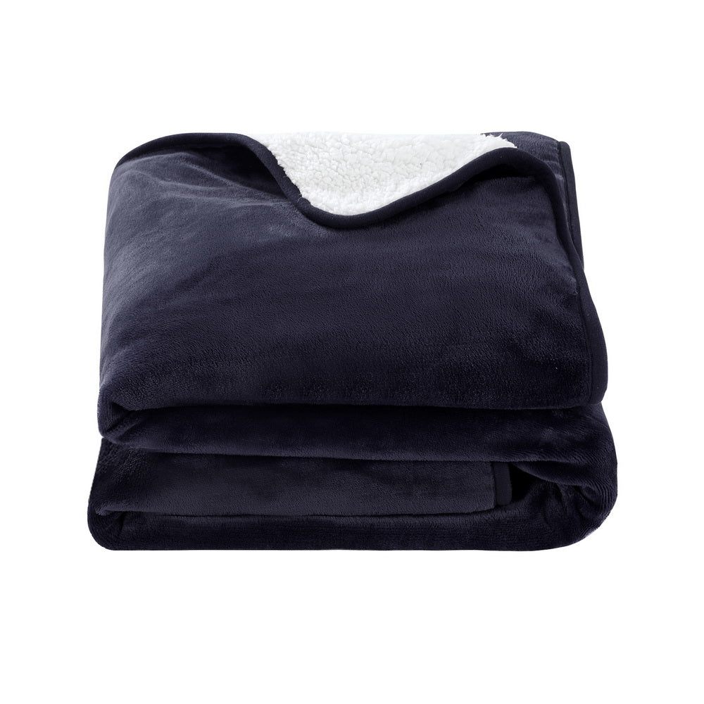 Giselle Electric Throw Rug Heated Blanket Fleece Charcoal - Home & Garden > Bedding > Blankets & Throws