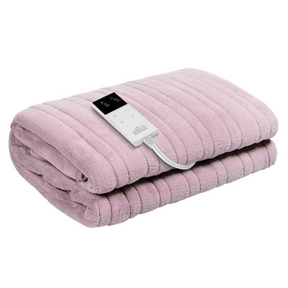 Giselle Electric Throw Rug Heated Blanket Fleece Pink - Home & Garden > Bedding > Blankets & Throws