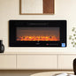 Electric Fireplace Fire Heater Wall Mounted Insert 3D Flame 1800W Remote Control