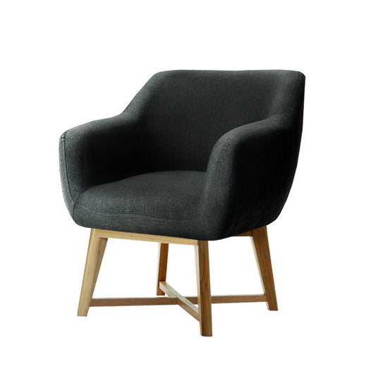Artiss Armchair Tub Chair Charcoal Aston - Furniture > Bar Stools & Chairs > Arm Chairs & Recliners