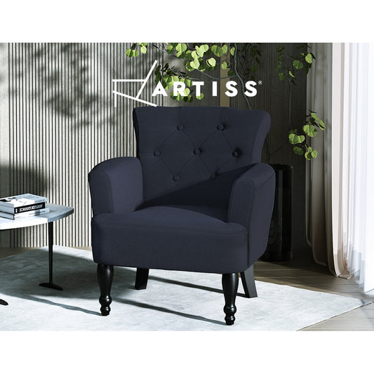 Armchair Wingback Charcoal Lothair - Furniture > Bar Stools & Chairs Arm Recliners