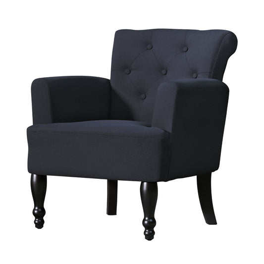 Artiss Armchair Wingback Charcoal Lothair - Furniture > Bar Stools & Chairs > Arm Chairs & Recliners