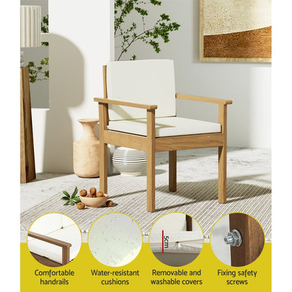 Gardeon 4-Piece Outdoor Sofa Set Wooden Couch Lounge Setting - Furniture > Outdoor > Outdoor Sofas & Lounge Sets