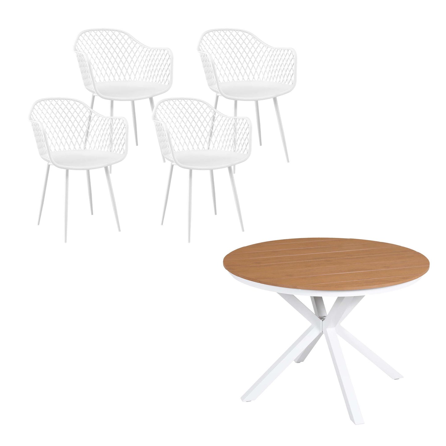 Gardeon 5PCS Outdoor Dining Set Table and Chairs Patio Garden Furniture Diamond