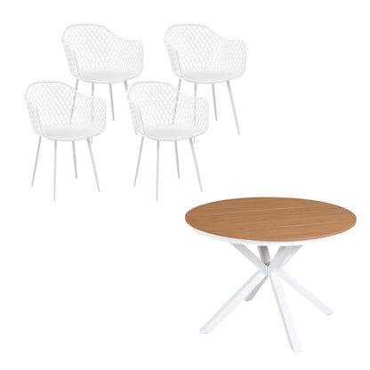 Gardeon 5PCS Outdoor Dining Set Table and Chairs Patio Garden Furniture Diamond