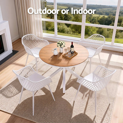 Gardeon 5PCS Outdoor Dining Set Table and Chairs Patio Garden Furniture Diamond