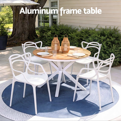 Gardeon 5PCS Outdoor Dining Set Table and Chairs Patio Garden Furniture Entwine