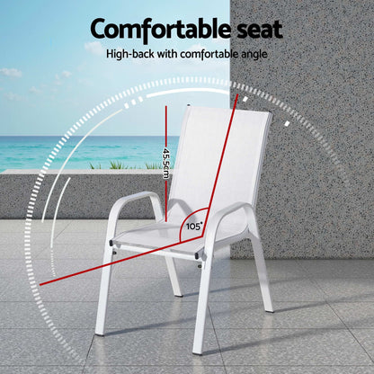Gardeon 7PCS Outdoor Dining Set Table and Chairs Patio Garden Furniture Steel