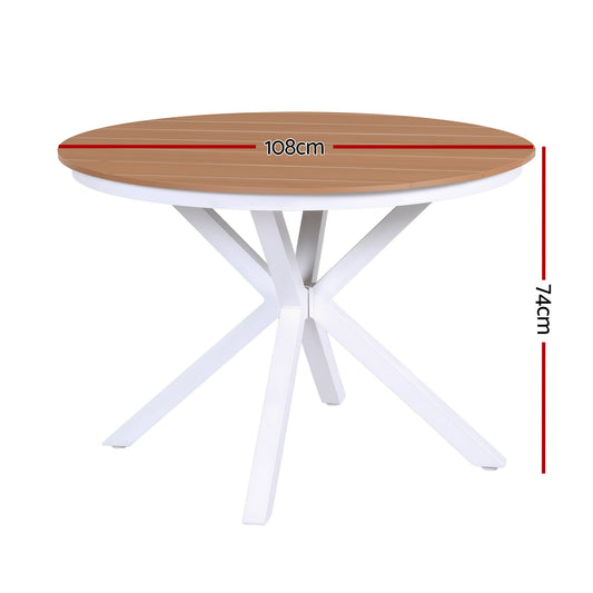 108cm Outdoor Dining Table with WPC Top