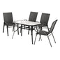 Gardeon 5PC Outdoor Dining Set Table and Chairs Patio Furniture Bistro Set Garden Black