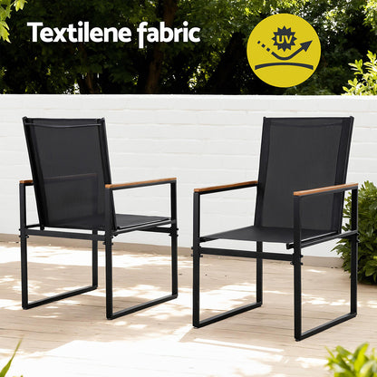 Gardeon 5PCS Outdoor Dining Set Table and Chairs Patio Garden Furniture Bistro Set