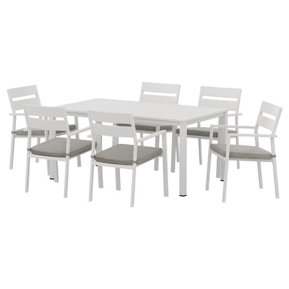 Gardeon Outdoor Dining Set 7 Piece Aluminum Table Chairs Setting White - Furniture > Outdoor > Outdoor Dining Sets