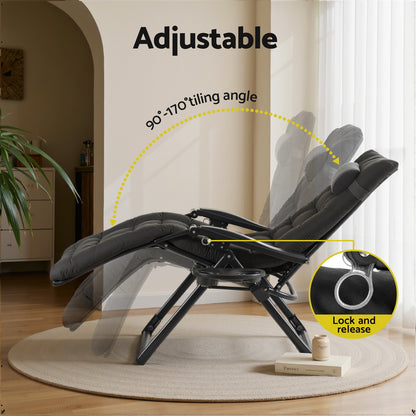 Gardeon Sun Lounge Lounger Folding Camping Zero Gravity Chair Outdoor Furniture