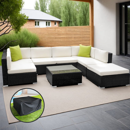 Gardeon 8-Piece Outdoor Sofa Set Wicker Couch Lounge Setting Cover - Furniture > Outdoor > Outdoor Sofas & Lounge Sets