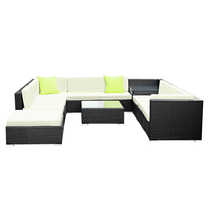 Gardeon 9-Piece Outdoor Sofa Set Wicker Couch Lounge Setting 7 Seater - Furniture > Outdoor > Outdoor Sofas & Lounge