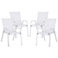 Gardeon 4PC Outdoor Dining Chairs Stackable Lounge Chair Patio Furniture White