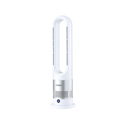 Bladeless Tower Fan Heater and Cooler 2in1 Portable Oscillation Fan for Bedroom Room Office Use White