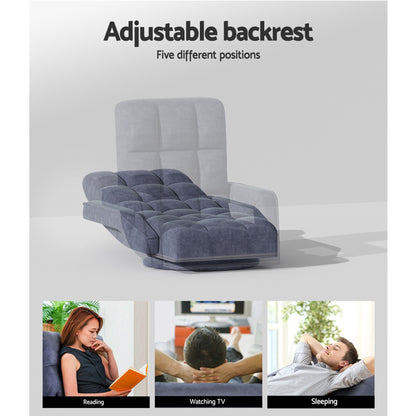 Floor Sofa Chair & Coffee Table Set, Swivel Lounge Recliner Side Tables