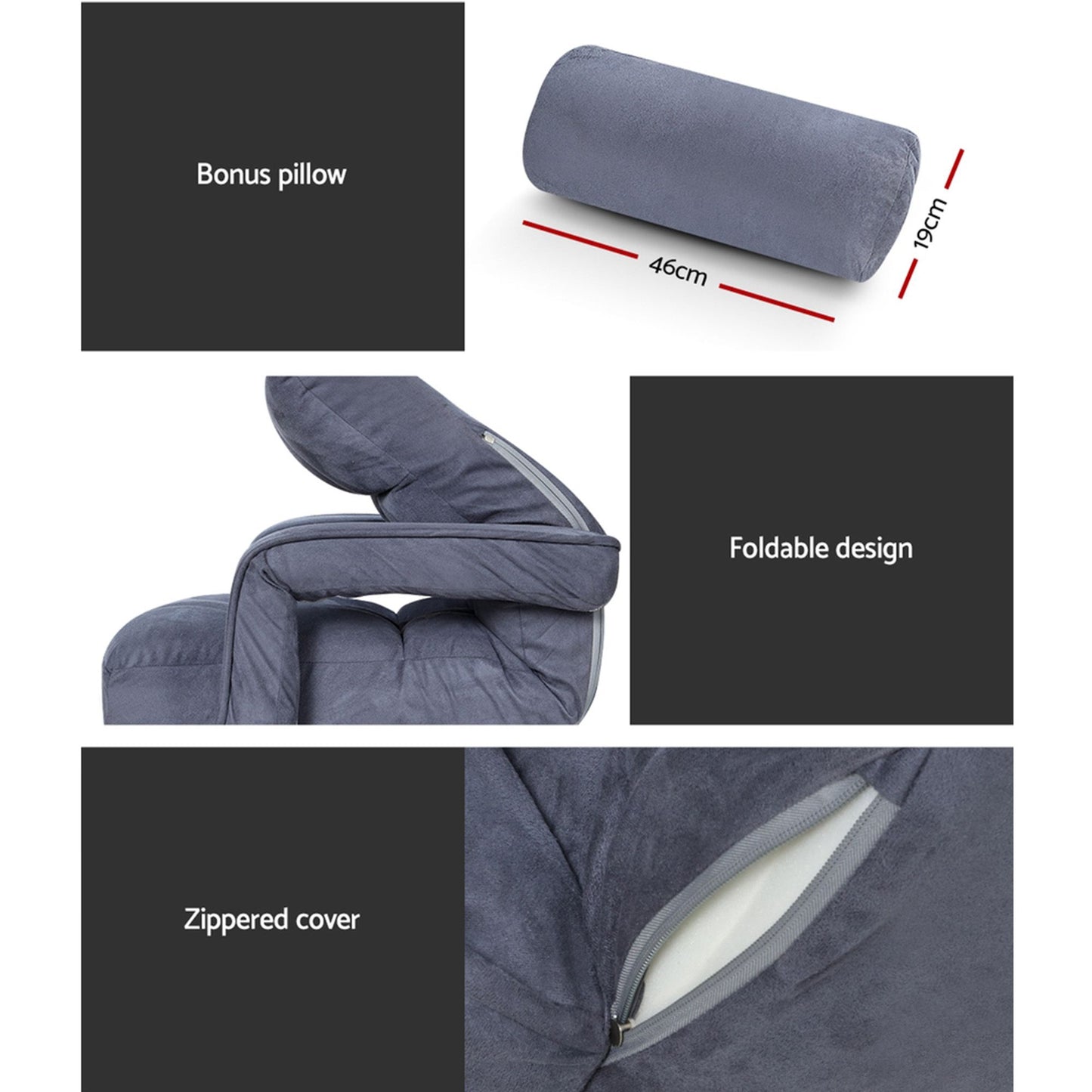 Floor Sofa Chair & Coffee Table Set, Swivel Lounge Recliner Side Tables