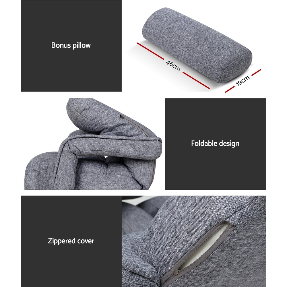 Artiss Floor Lounge Sofa Bed Swivel Grey - Furniture > Sofas > Sofas & Sofa Beds