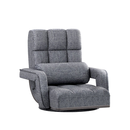 Artiss Floor Lounge Sofa Bed Swivel Grey - Furniture > Sofas > Sofas & Sofa Beds