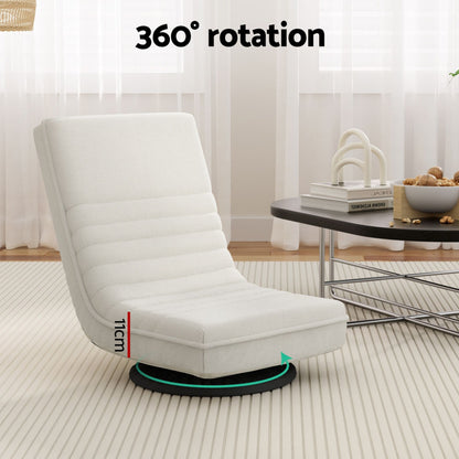 Floor Lounge & Round Coffee Table Side End Table with Charging Station Set