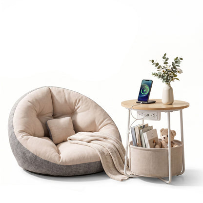 Floor Lounge and Coffee Table w/ Charging Station Set