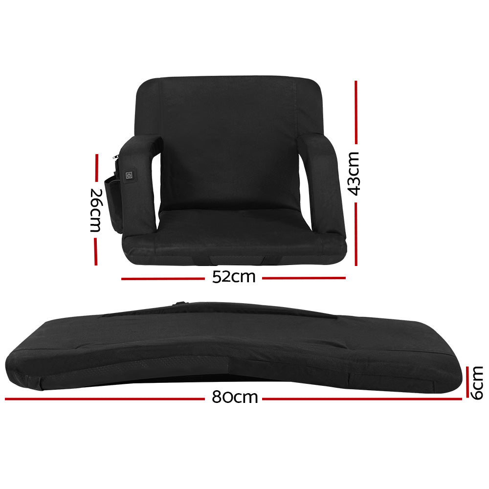 Artiss Lounge Sofa Bed With Armrest Heated Floor Recliner Futon Couch Folding Chair Cushion - Furniture > Bar Stools &