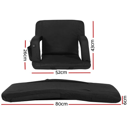 Artiss Lounge Sofa Bed With Armrest Heated Floor Recliner Futon Couch Folding Chair Cushion - Furniture > Bar Stools &
