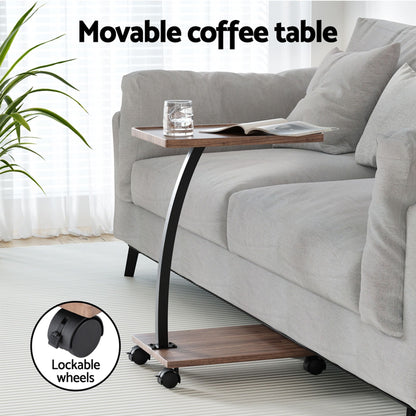 Floor Lounge & Coffee Table Set, Adjustable Recliner End Table w/ Wheels