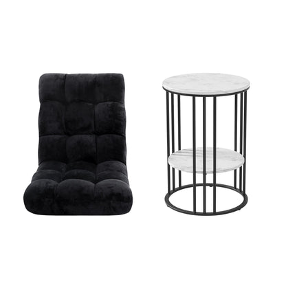 Sofa Bed Floor Lounge Recliner Foldable Chair & Side Table Bundle