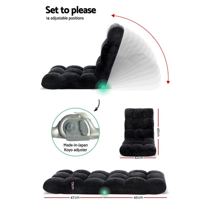 Sofa Bed Floor Lounge Recliner Foldable Chair & Side Table Bundle