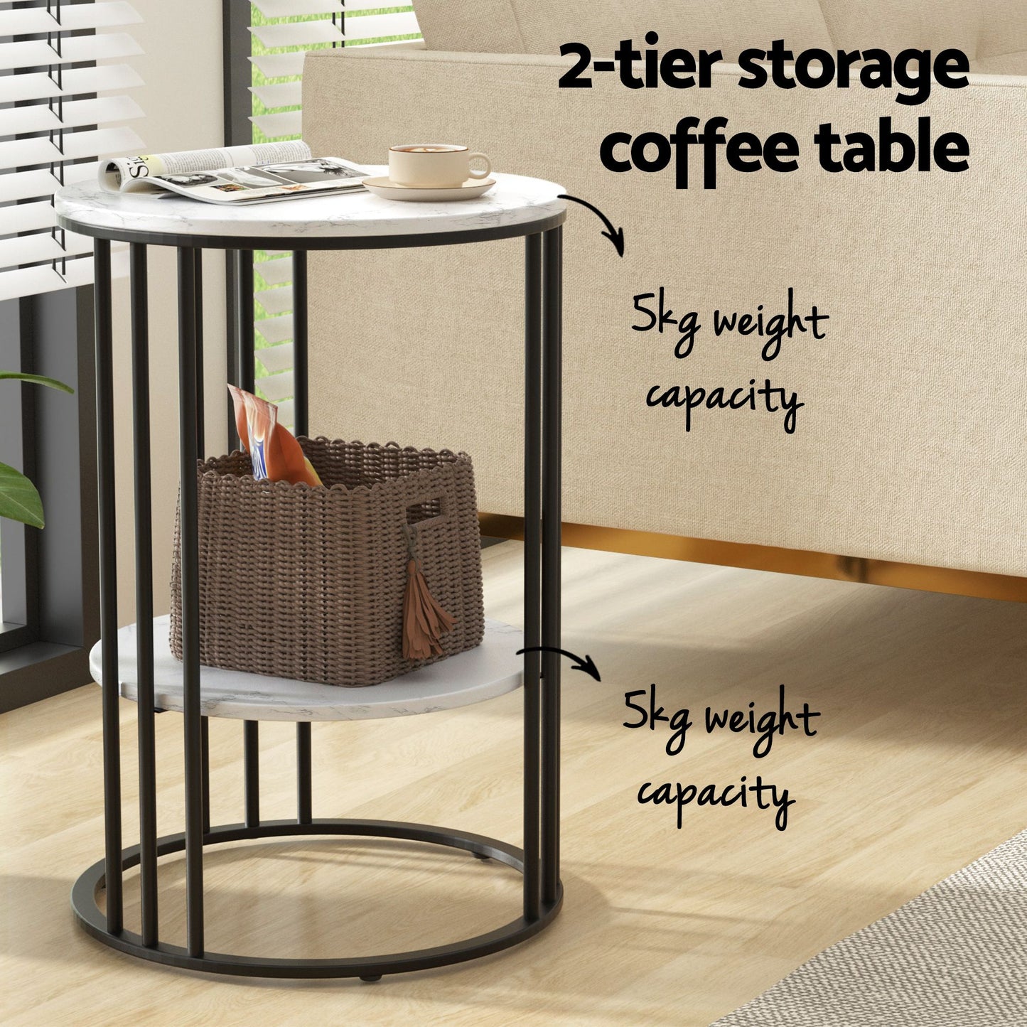 Sofa Bed Floor Lounge Recliner Foldable Chair & Side Table Bundle