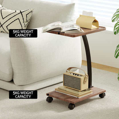 Floor Lounge 360° Swivel Foldable Sofa Chair and Side Table with Castors Set