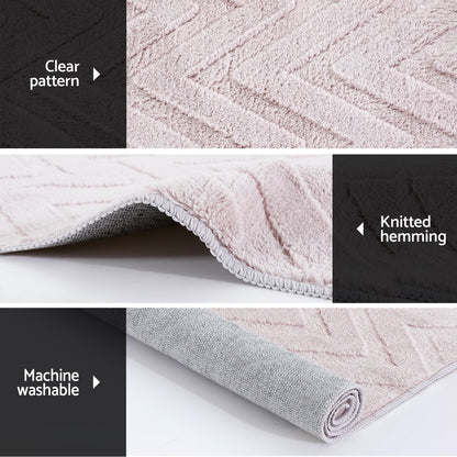 Artiss Rug 200x290cm Area Rug Washable Mat Large Carpet Microfiber Ripple - Home & Garden > Rugs > Floor Rugs