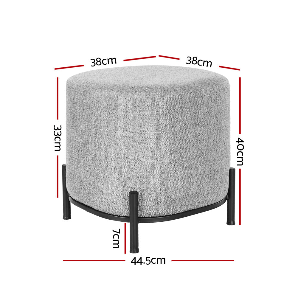 Artiss Ottoman Foot Stool Square Linen Grey - Furniture > Living Room > Ottomans & Footstools